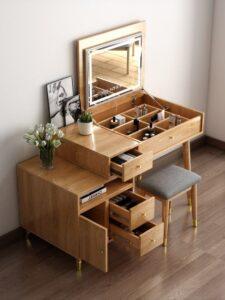 bàn trang điểm gỗ pallet nhỏ gọn