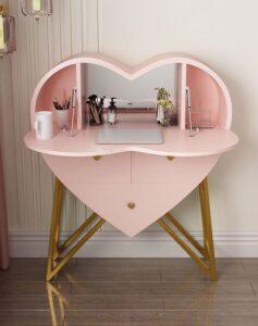 Bàn trang điểm gương trái tim cho nữ teen: Vừa xinh vừa tiện lợi 2025 bàn trang điểm gương trái tim cho nữ teen