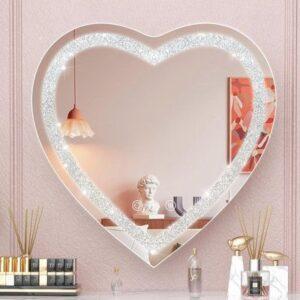 Bàn trang điểm gương trái tim có đèn LED – Makeup chuẩn từng chi tiết 2025 bàn trang điểm gương trái tim có đèn LED