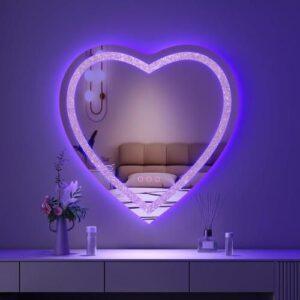 bàn trang điểm gương trái tim có đèn LED