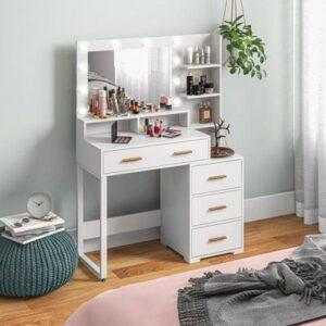 bàn trang điểm mặt đá marble trắng