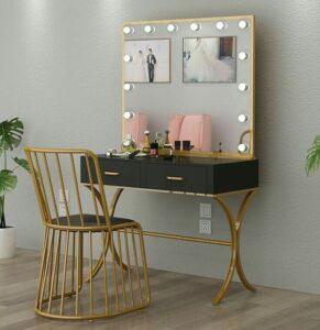 Bàn trang điểm gỗ MDF có đèn