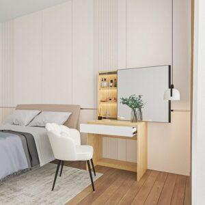 Bàn trang điểm gỗ MDF có gương