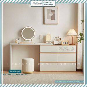 Bàn trang điểm gỗ MDF có gương: Lựa chọn lý tưởng cho không gian hiện đại 2025 Bàn trang điểm gỗ MDF có gương