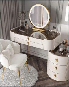 Bàn trang điểm gỗ MDF đẹp – Lý do khiến dòng sản phẩm này được ưa chuộng 2025 Bàn trang điểm gỗ MDF đẹp