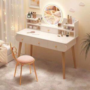 Bàn trang điểm gỗ MDF màu trắng