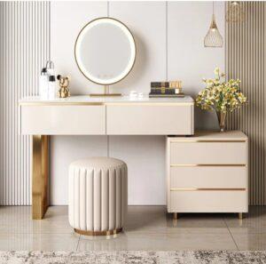 Bàn trang điểm gỗ MDF nhỏ gọn