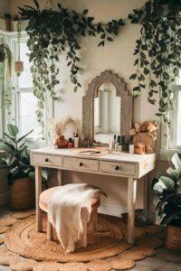 bàn trang điểm Boho DIY