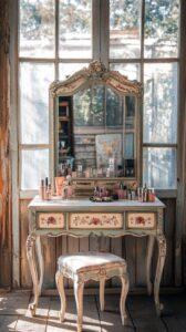 bàn trang điểm Boho kết hợp gương vintage