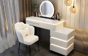 Bàn trang điểm có gương đèn LED – “Trợ thủ ánh sáng” chuẩn studio cho lớp makeup hoàn hảo 2025 bàn trang điểm có gương đèn LED