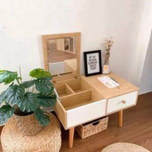 bàn trang điểm gỗ gương gập
