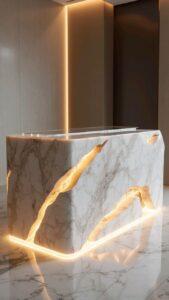 Bàn đá marble mini LED