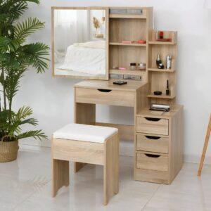 Bàn gương gập mini gỗ