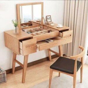 Bàn gương gập mini gỗ