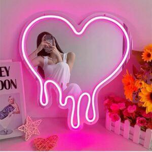 Bàn gương trái tim led