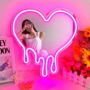 Bàn gương trái tim mini led