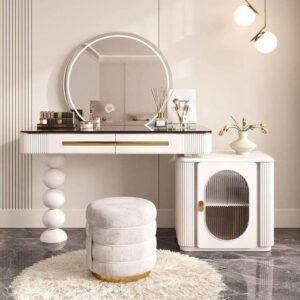 Bàn marble chân inox