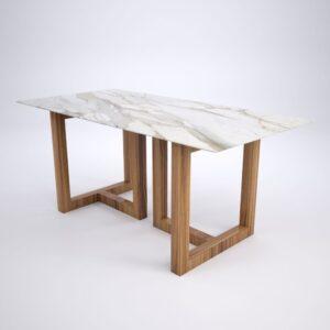 Bàn marble mix gỗ