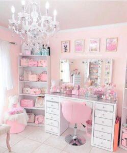 Bàn trang điểm baby pink