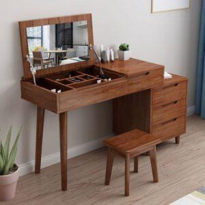 Bàn trang điểm gỗ sồi Boho