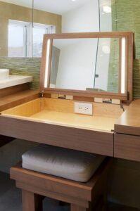 bàn trang điểm gỗ nguyên tấm mini