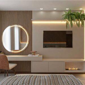 bàn trang điểm gỗ nguyên tấm treo tường